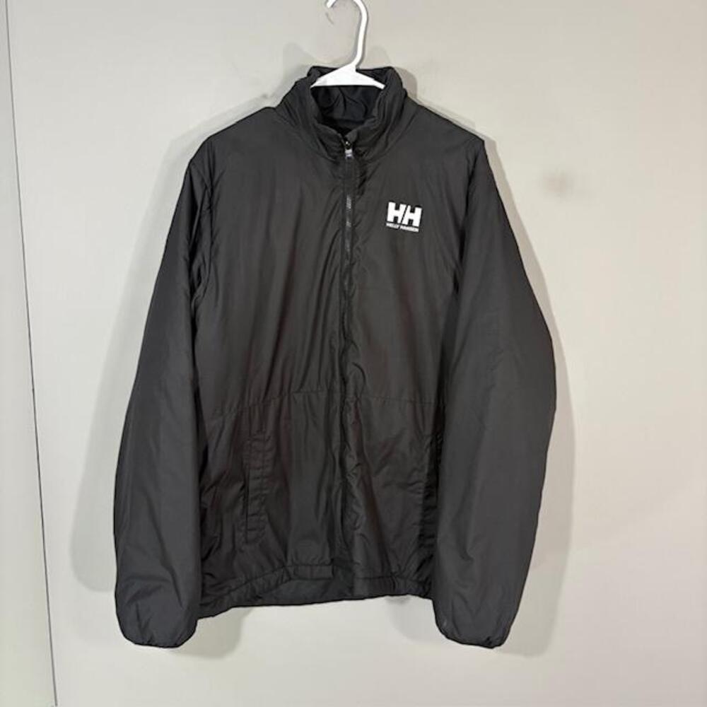 Helly Hansen Jacket Unisex XL Gray PrimaLoft Insulated Full Zip Logo Outdoor